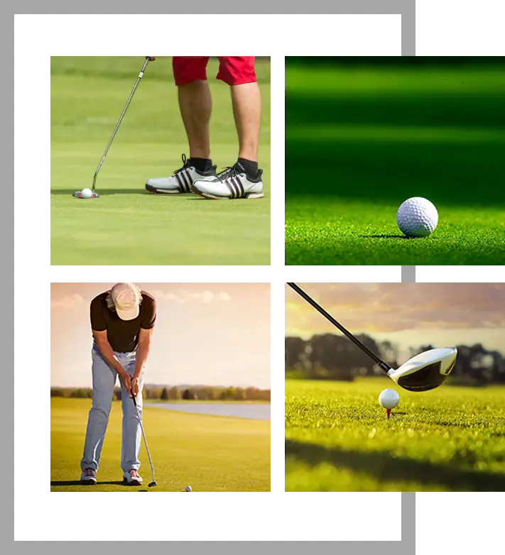 A series of four pictures showing different types of golf.