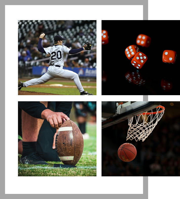 A series of pictures showing different sports and games.